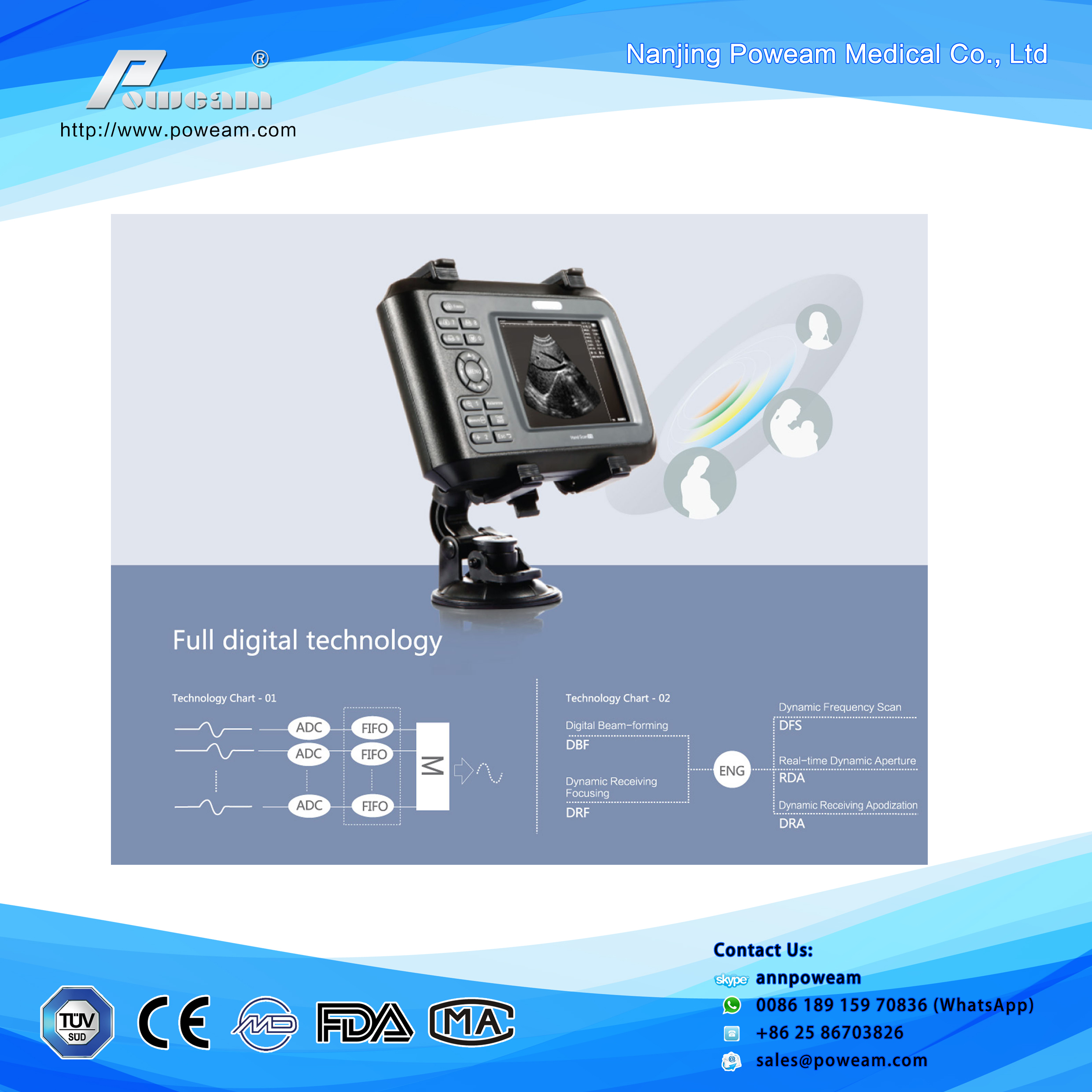 Escáner de ultrasonido veterinario de vaca inteligente de palma digital